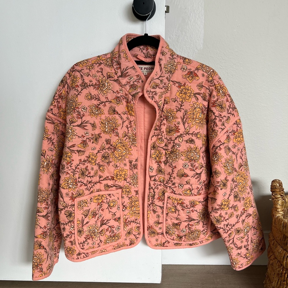 Free People Chloe Jacket in Peach Combo